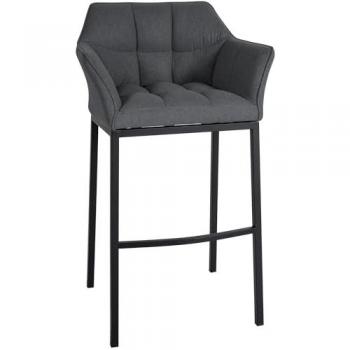 Sgabello Damaso 4 Gambe Grigio Nera con Rivestimento in Feltro