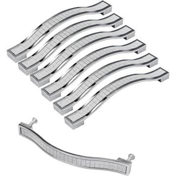 16Pcs Silver Crystal Door Handle Set