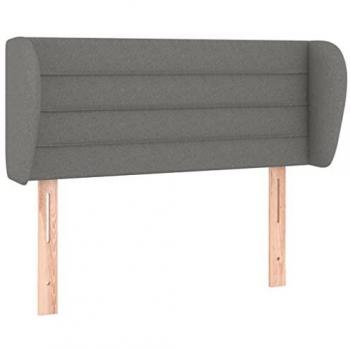 Headboard with Ears Dark Grey 103 cm Fabric