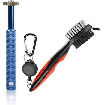Golf Groove Sharpener Tool with Retractable Cleaning Brush