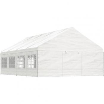 Gazebo Bianco 8,92x5,88x3,75 m in Polietilene
