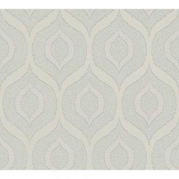 Light Grey Metallic Glitter Geometric Vinyl Wallpaper