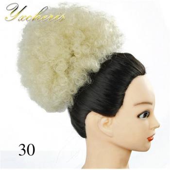 Postiche Chignon Afro Bouclé Fiber Tressé + Système Serrage