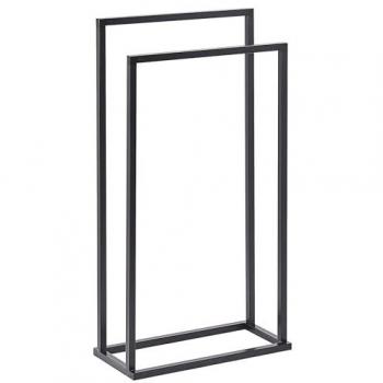 Porta Salviette da Terra in Acciaio Nero Opaco con 2 Righe