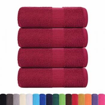 Serviettes d'invité bordeaux 4 unités 30x50 cm 360 g/m² 100% coton