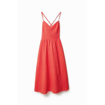 Robe orange Desigual midi évasée pour femme L