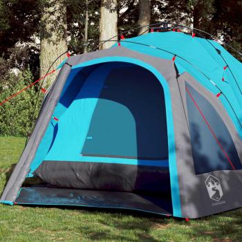 Blue 3-Person Quick Release Camping Dome Tent