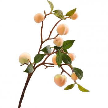 Plastic Peach Branch Ornament with Berries