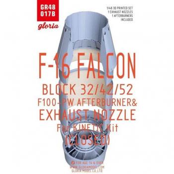 Exhausto compacto modelo 1/48, F‑16C 32/42/52, con pieza GR48017B de plástico de estado, para ejército EE. UU