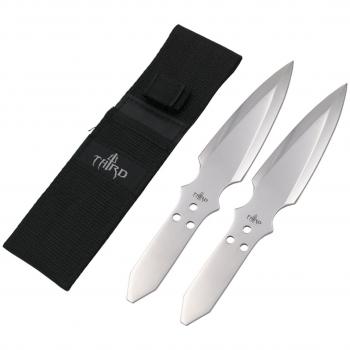 Set 2 coltelli da lancio Third 23,1 cm in acciaio 420 con finitura lucida e fodero in nylon