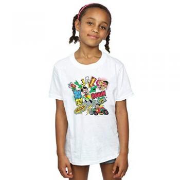 T-shirt blanc pour filles Robin Teen Titans Go 7-8 ans
