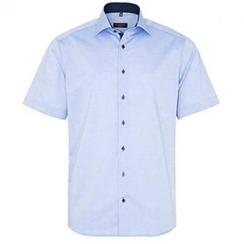 Eterna Regular Fit Businesshemd Oxford Kurzarm, Größe 43, blau
