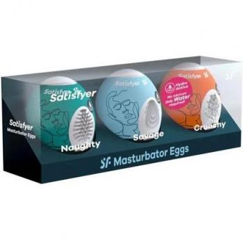 Satisfyer Masturbator Ei Set Naughty, Savage & Crunchy (3er Pack)