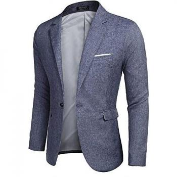 Slim Fit Blazer COOFANDY – Herren, blau, XXL – Trendiges Jackett