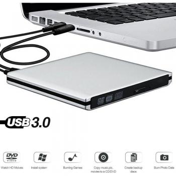 High-Speed USB 3.0 External CD/DVD Writer