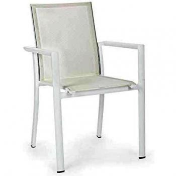 Sedia Konnor Bianco con braccioli Bizzotto