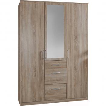 Wimex Kleiderschrank Click, 3 Türen, 2 große Schubladen, 1 Spiegel