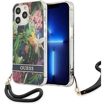 Funda Elegante Guess para iPhone 13 Pro Max 6.7 con Motivo Florido y Strap