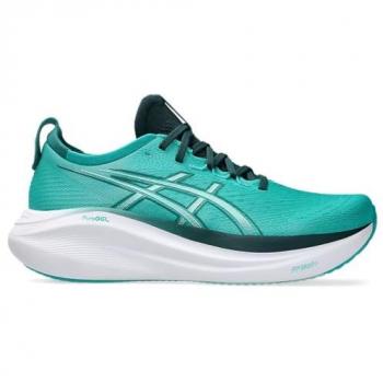 ASICS Gel Nimbus 27 Grünes/Schwarzes SS25 Herren 46,5 – Rutschfester Sportschuh
