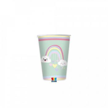 Bicchieri Decorati Rainbow Cloud per Feste