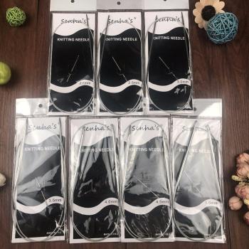 7PCS Stainless Steel Circular Knitting Needles Set 2.0-5.0mm