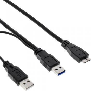 InLine USB 3.0 Y-Kabel, 1,5m, schwarz