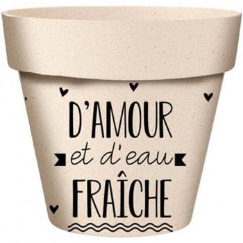 Cache-pot Noir Beige 'Messages' 14x12 cm