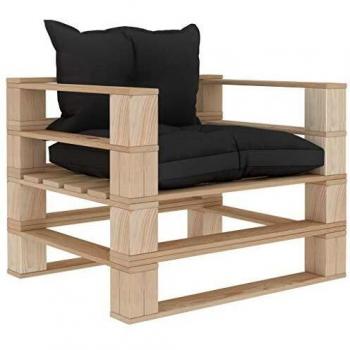 Lounge-Sofa aus Palettenholz „Schwarz & Grün“ – Gartensitz