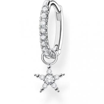 THOMAS SABO Silver Star Single CZ Hoop Earring For Women