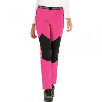DENGBOSN Pantalones de Montaña Mujer Impermeables Invierno Calentar Pantalones Trekking Escalada Senderismo Softshell