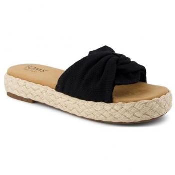 Tom’s Black Beachside Abby Woven Slides