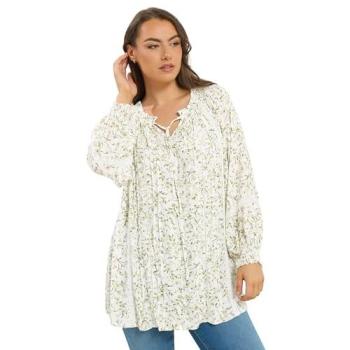 Ivy Green Leaf Tie-Neck Top, Female, 16