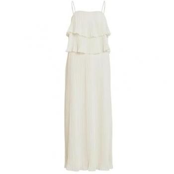 Vila Fließendes Maxikleid mit Volants Modell 'CHIFFON' in Offwhite, Größe 38