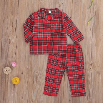 Children's Spring and Autumn Pajama Set with Long Sleeves and Elastic Waist