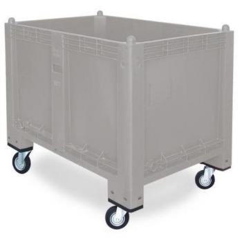 Palettenaufbewahrungsbox BRB Lenkrolle, 1200 × 800 × 1000 mm – grauer geschlossener Innenraum