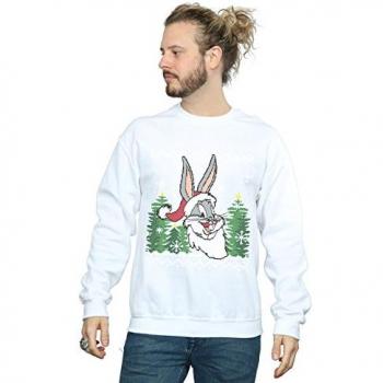 Sudadera de Navidad Looney Tunes Bugs Bunny S Blanca