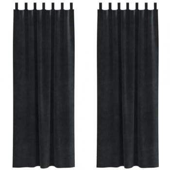 Paroi noire velours 140 cm × 225 cm – ensemble 2 pièces Vidaxl