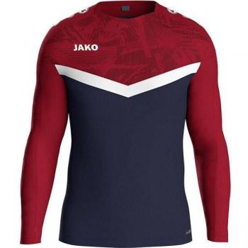 JAKO Pullover Iconic – Marine/Chili Rot, Unisex M