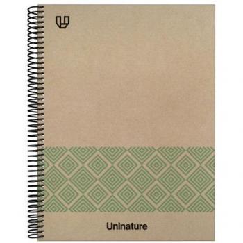 Cuaderno reciclado A4 Kraft Soft tapa dura 100 hojas 90gr cuadrícula 5x5 mm verde Uninature 88500520