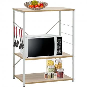 Armadietto per Microonde Bianco Rovere 60x39,6x79,5 cm
