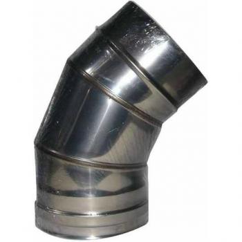 Codo de inox 45° y 20 alas