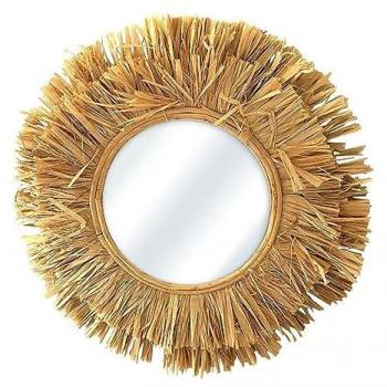 Osteria Miroir Ronde D48 en Raphia