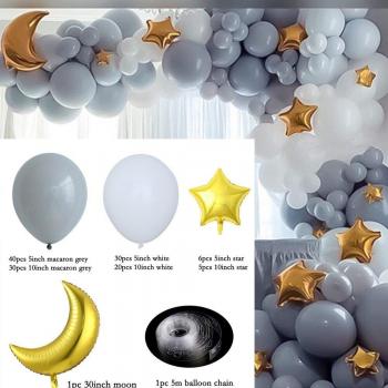 Globos Aluminio Estrella Luna para Baby Shower