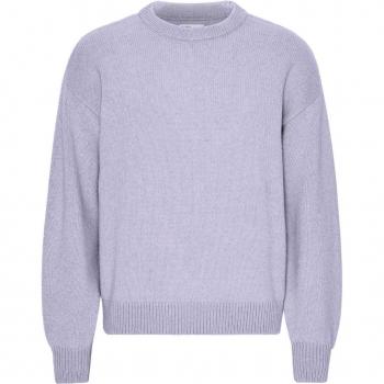 Trendiger Rundhals-Pullover in zartem Lavendel