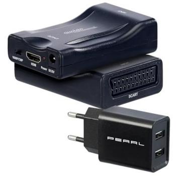 Auvisio : Adaptateur HDMI pour Péritel avec alimentation