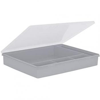 5-Division Craft Storage Box 38cm Soft Grey/Clear