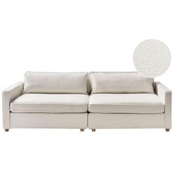 Modernes 3-Sitzer Sofa Bouclé Cremeweiß