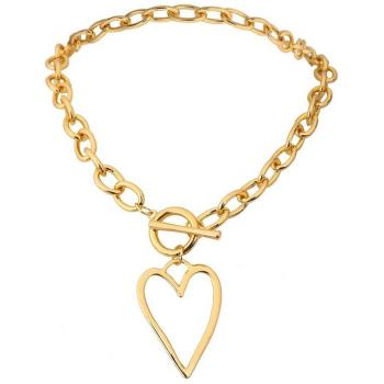 AENSOA Metall Halsband mit Herzdesign