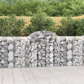 Panier de gabion arqué 5 pcs 200x50x100/120 cm fer galvanisé