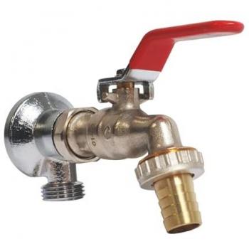Système d’arrosage SOMATHERM FOR YOU : robinet Laiton Chromé orientable, entrée 15/21 mm, sortie 20/27 mm, applique murale sans écrou,